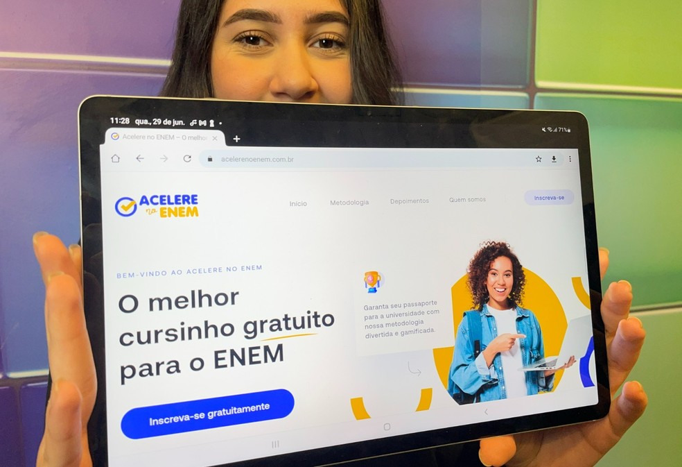 O ''Acelere no ENEM'', foi reconhecido como uma das 30 melhores iniciativas do país pela Brazil Conference Harvard & MIT — Foto: Divulgação Acelere no ENEM