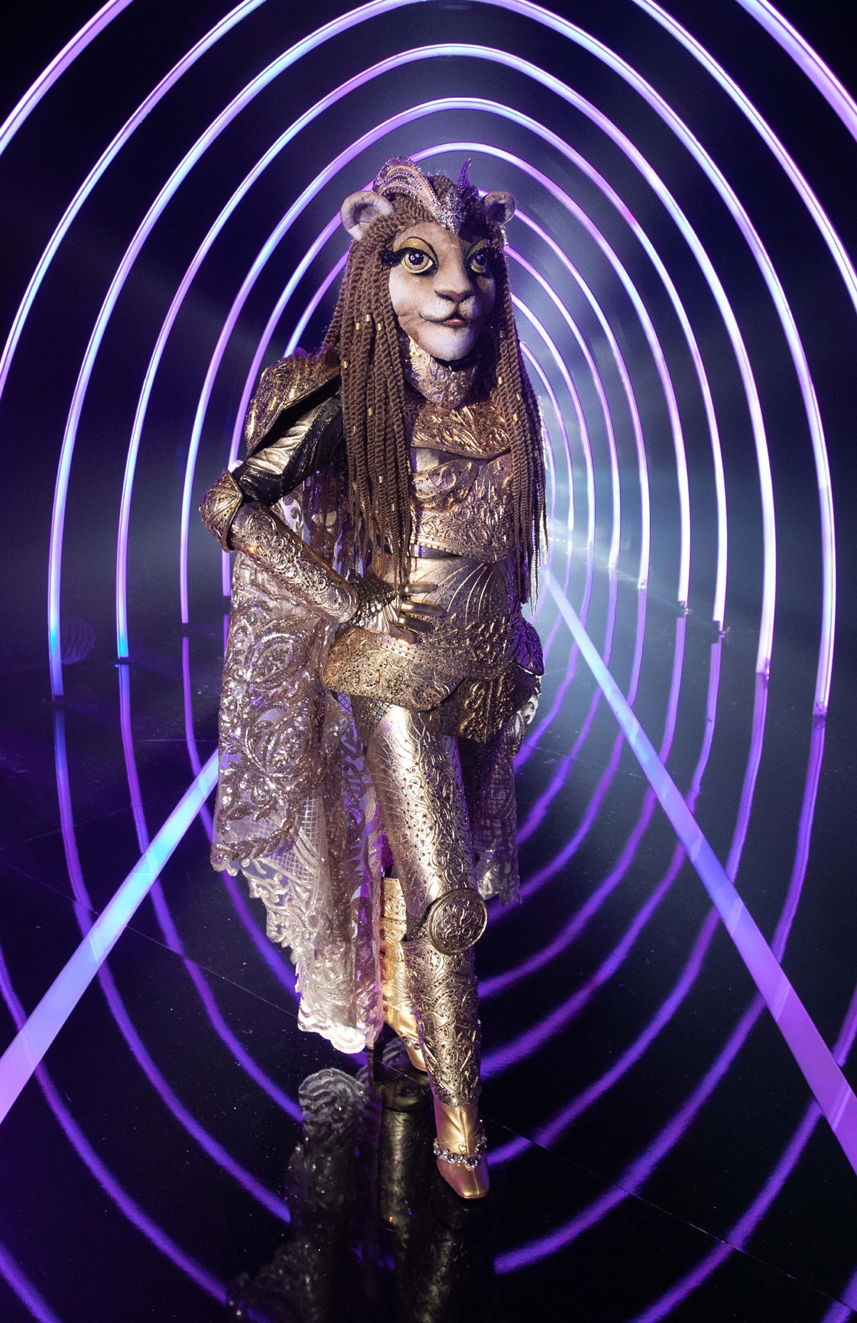 Lucy Alves como a Leoa do The Masked Singer (Foto:  Globo/Maurício Fidalgo )