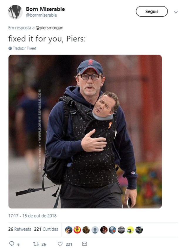 Piers Morgan recebe críticas e vira piada após chacota com Daniel Craig (Foto: Reprodução/Twitter)