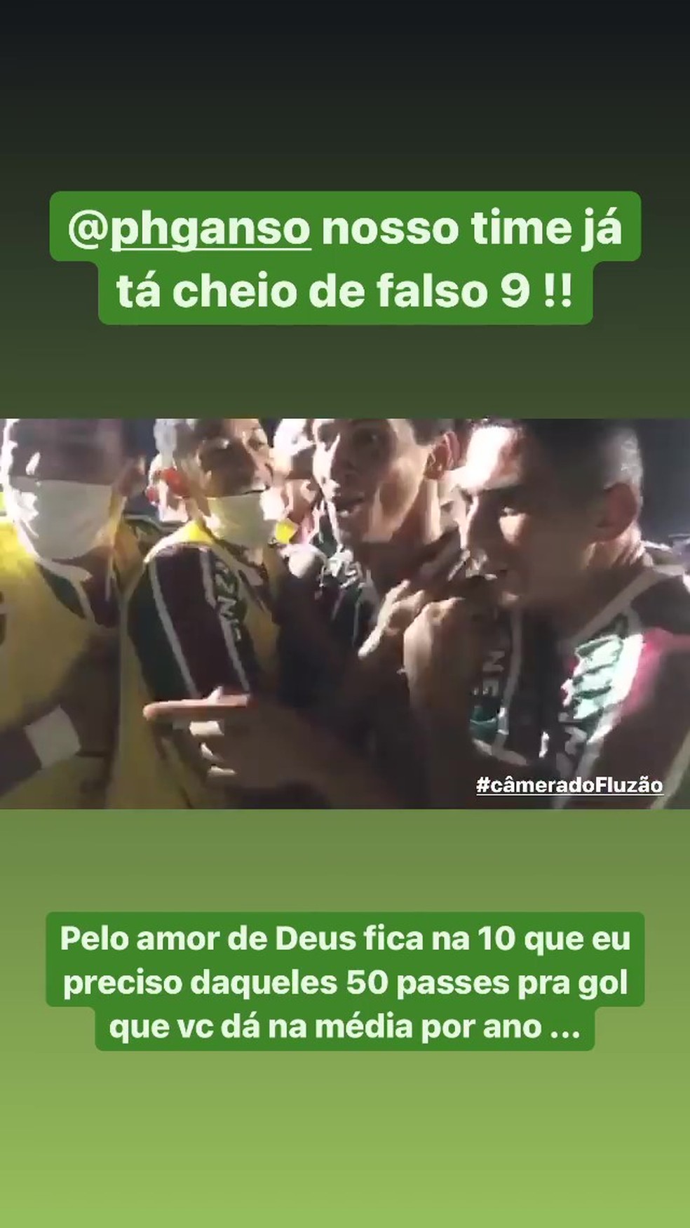 Fred responde brincadeira de Ganso no Fluminense — Foto: Reprodução