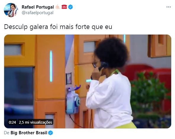 Rafael Portugal compartilhou vídeo do trote (Foto: Reprodução / Twitter)
