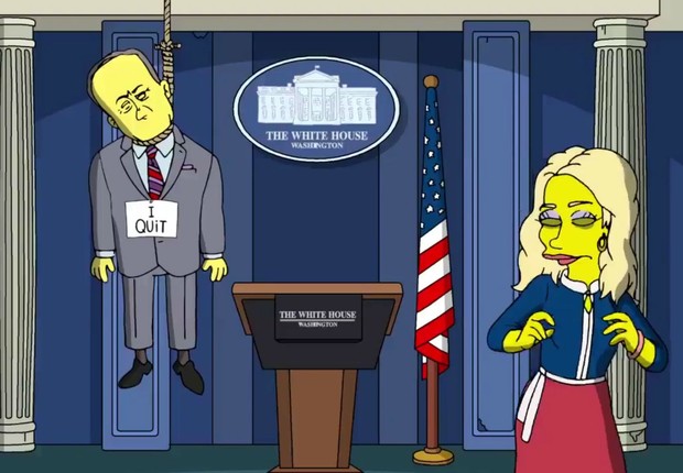 O episódio de Os Simpsons faz piada com os assessores de Donald Trump (Foto: Divulgação)