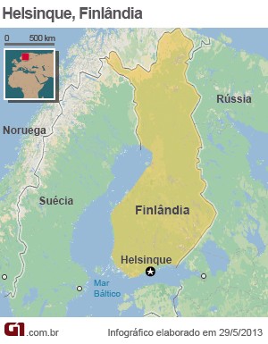Mapa da Finlândia (Foto: Editoria de arte/G1)