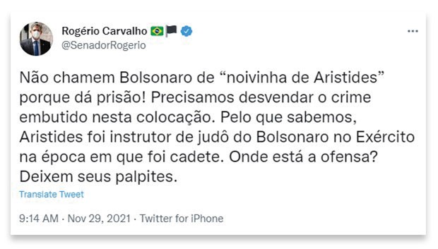 Post do senador Rogério CArvalho 