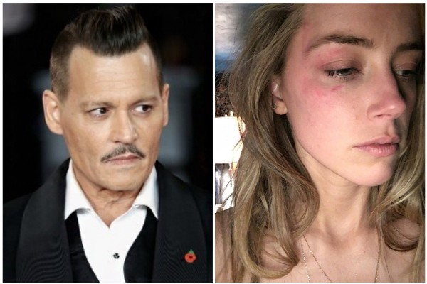 Atriz Amber Heard divulga foto de Johnny Depp 'apagado' e coberto