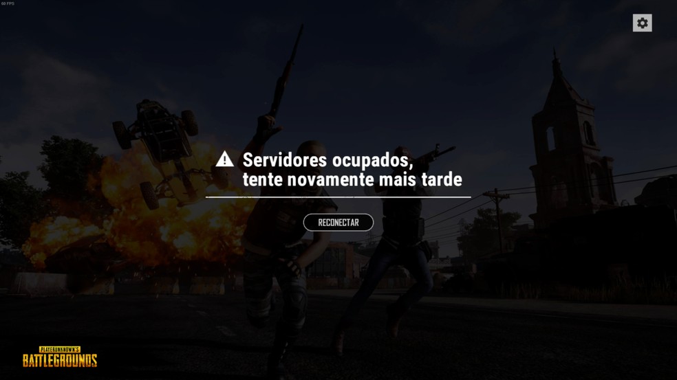 Após a exibição da mensagem "Servidores ocupados, tente novamente mais tarde", o jogador deve pressionar "Reconectar" — Foto: Reprodução/Leandro Eduardo