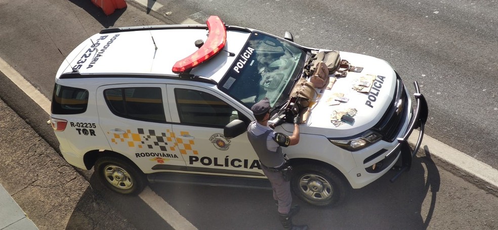 Suspeitos de estelionato foram detidos em Estrela do Norte após aplicarem golpe contra idosa em Presidente Prudente — Foto: Polícia Militar Rodoviária