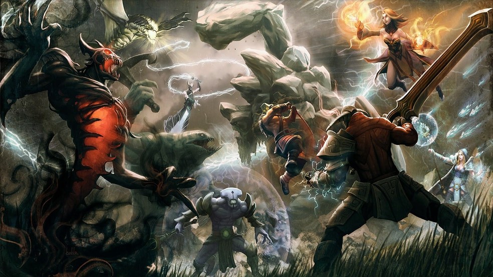 Dota 2 é considerado o principal rival do League of Legends (LoL), da Riot Games — Foto: Divulgação/Valve