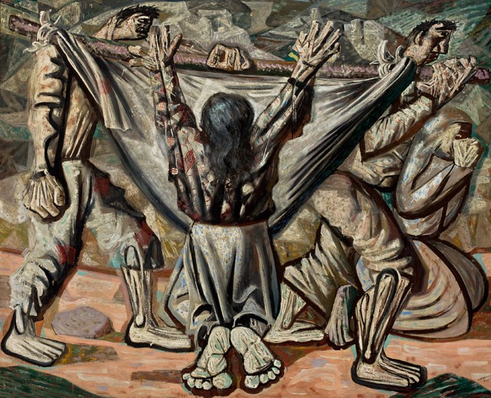 Candido Portinari, Enterro na rede, 1944, óleo sobre tela, 180,5 x 220,5 cm, acervo MASP