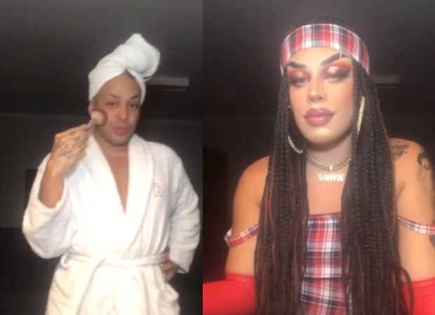 Gloria Groove e demais drags mostram transformação em desafio de maquiagem (Foto: Reprodução/Instagram)