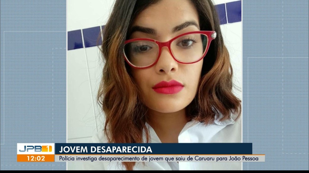 Patrícia Roberta, de 22 anos, é de Caruaru (PE) e está desaparecida após vir visitar amigo em João Pessoa — Foto: Reprodução/TV Cabo Branco