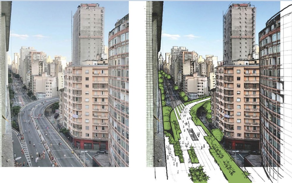 Projeto de criação do Parque Minhocão — Foto: Divulgação/Prefeitura 