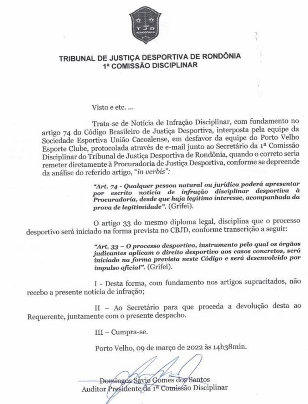 Caso Yan Philippe: TJD indefere pedido de clubes — Foto: Divulgação