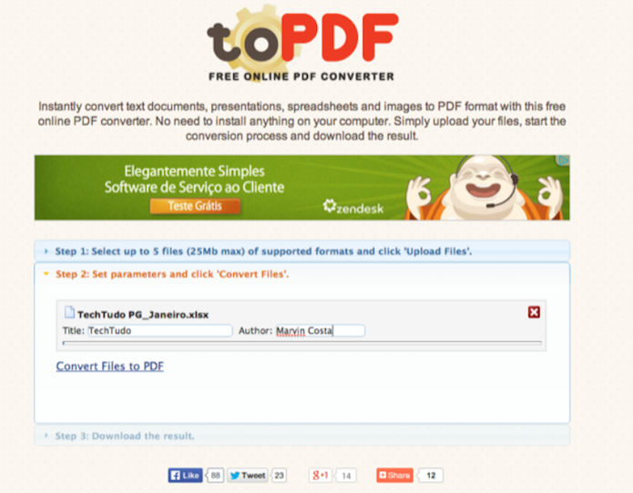 Gerando arquivos PDF com o toPDF (Foto: Reprodu??o/Marvin Costa)