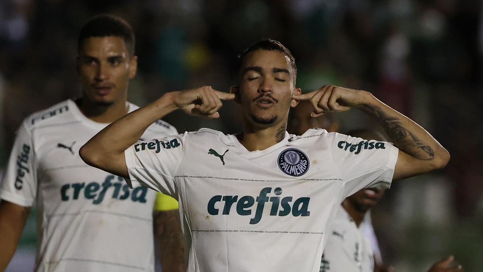 Ruan Ribeiro comemora gol do Palmeiras contra o América-SP — Foto: Fábio Menotti / Ag Palmeiras