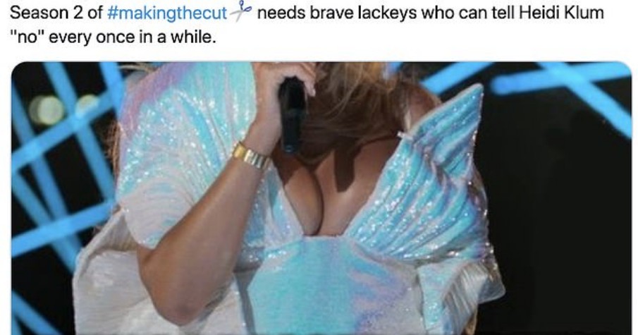 Um post no Twitter criticando o vestido de Heidi Klum (Foto: Twitter)