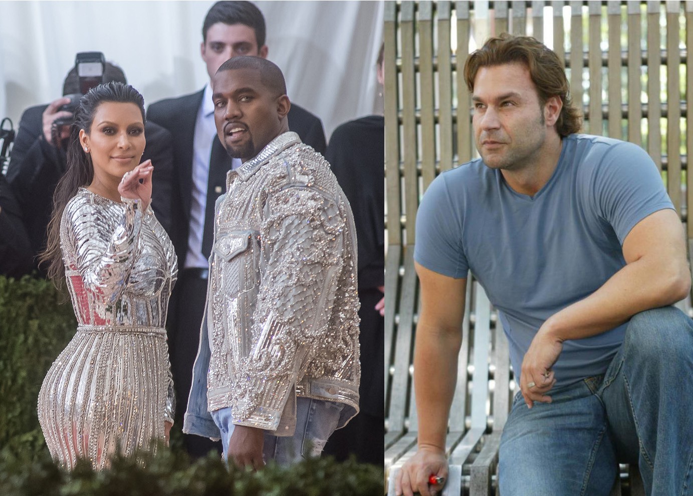 Kim Kardashian e Kanye West no MET Gala e Steve Stanulis (Foto: Getty Images / Facebook)