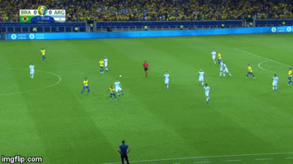 Gif Daniel Alves gol Brasil seleÃ§Ã£o brasileira Argentina â Foto: ReproduÃ§Ã£o/TV Globo