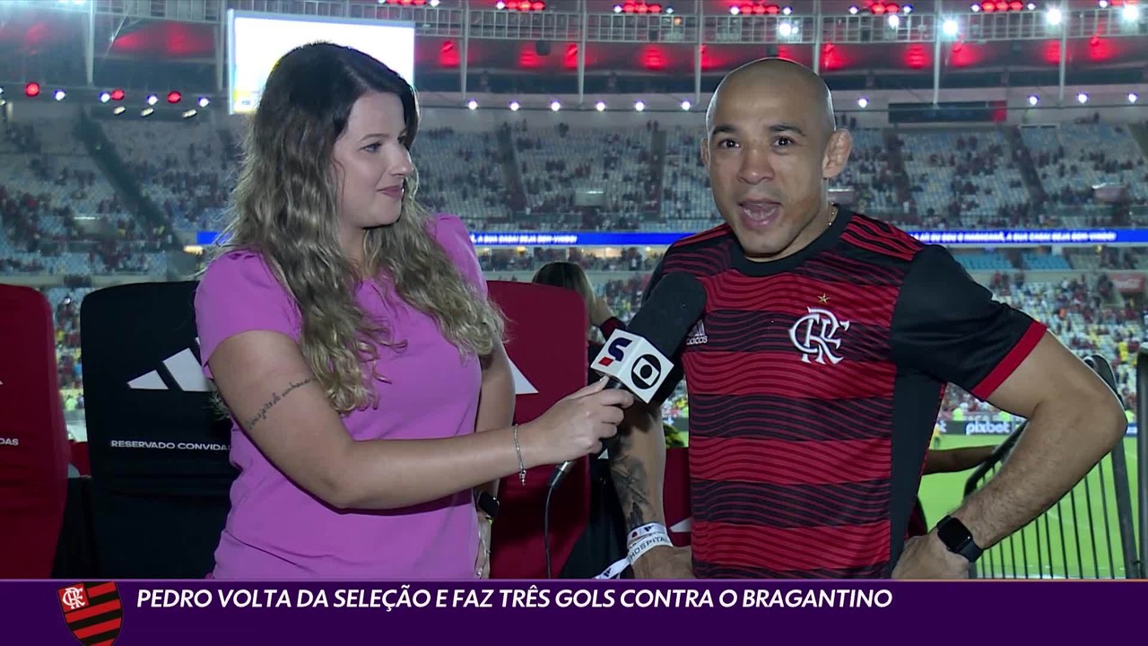 Pedro volta da sele&ccedil;&atilde;o e faz tr&ecirc;s gols contra o Bragantino