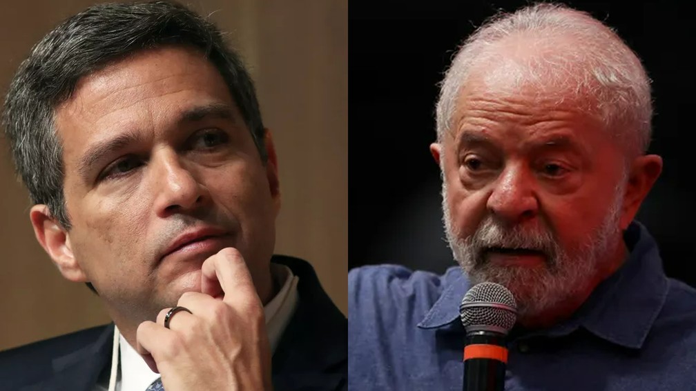 Roberto Campos Neto e Lula: para especialistas, a melhora da comunicação poderia acalmar os ânimos — Foto: Reuters/Arte g1