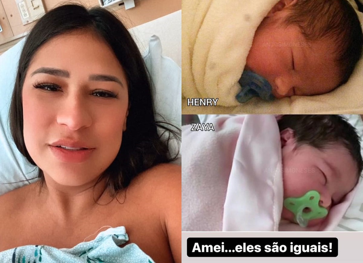 Simone mostra fotos comparando os filhos recém-nascidos (Foto: Reprodução Instagram)