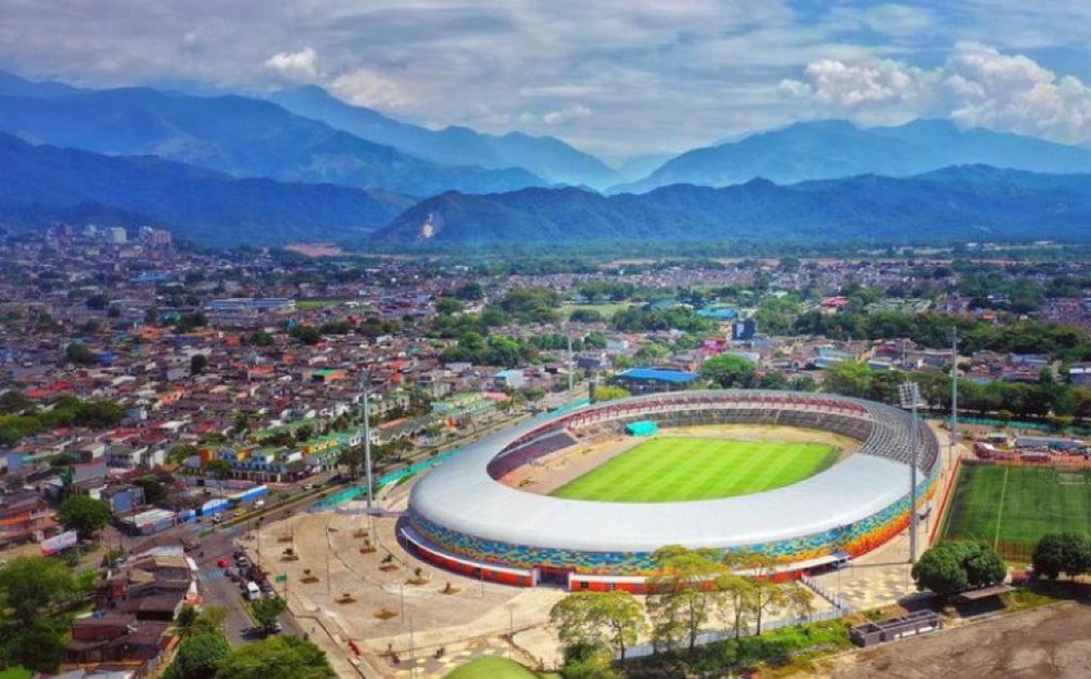 Estádio Bello Horizonte Rei Pelé, em Villavicencio, na Colômbia — Foto: Reprodução