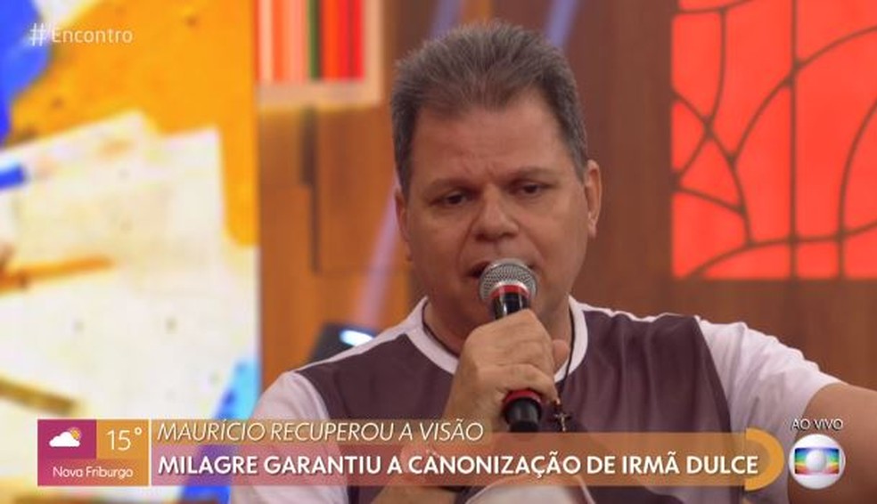 Maestro voltou a enxergar após rezar para Irmã Dulce — Foto: TV Globo