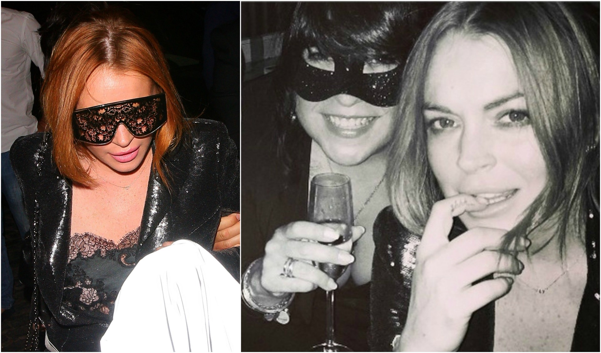 Lindsay Lohan chegando à festa no Lou Lou, onde fez 