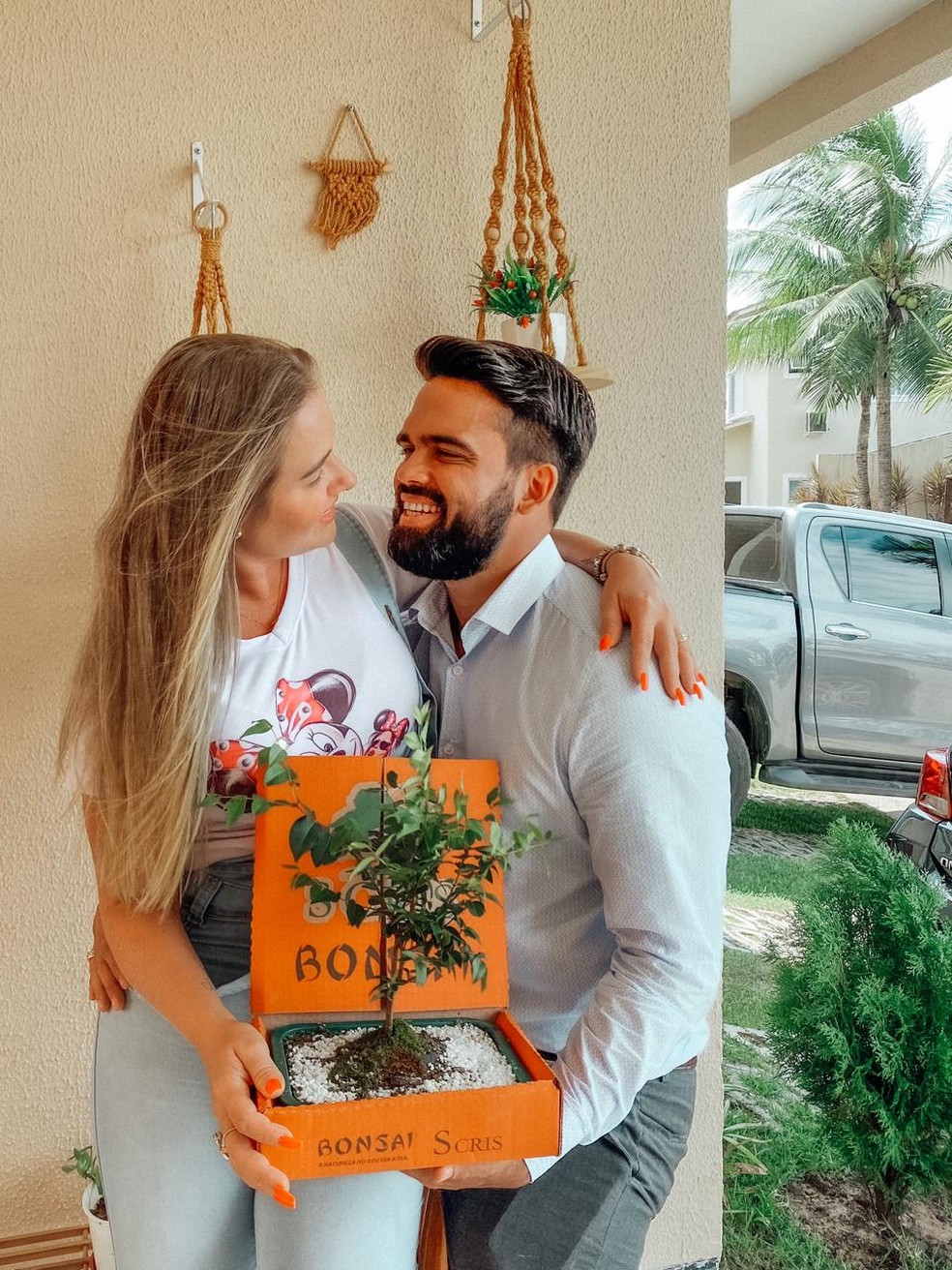 Patrícia Leitte e Lucas adoram cultivar plantas  — Foto: Arquivo pessoal