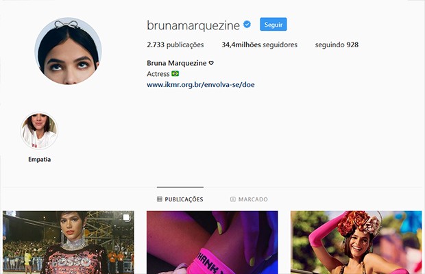 Bruna Marquezine reativa o Instagram (Foto: Instagram/Reprodução)