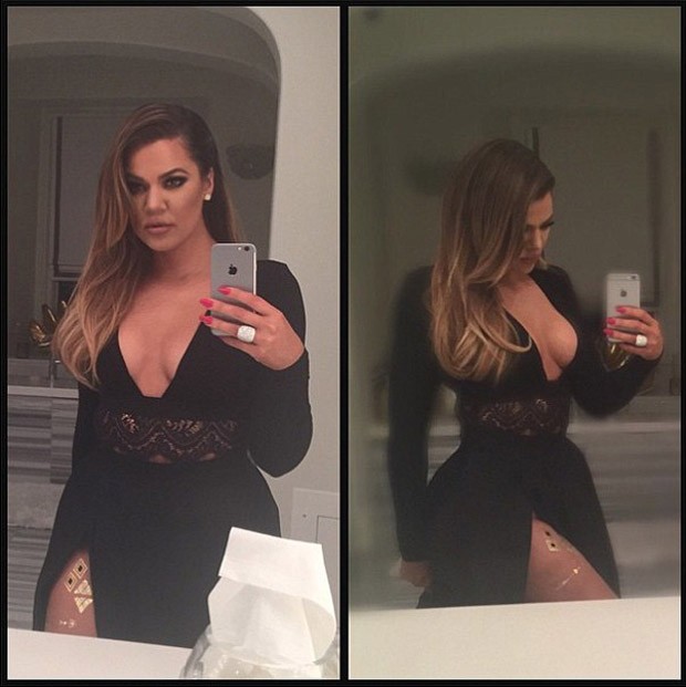 Khloe Kardashian em sua selfie  (Foto: Reprodução/ Instagram)