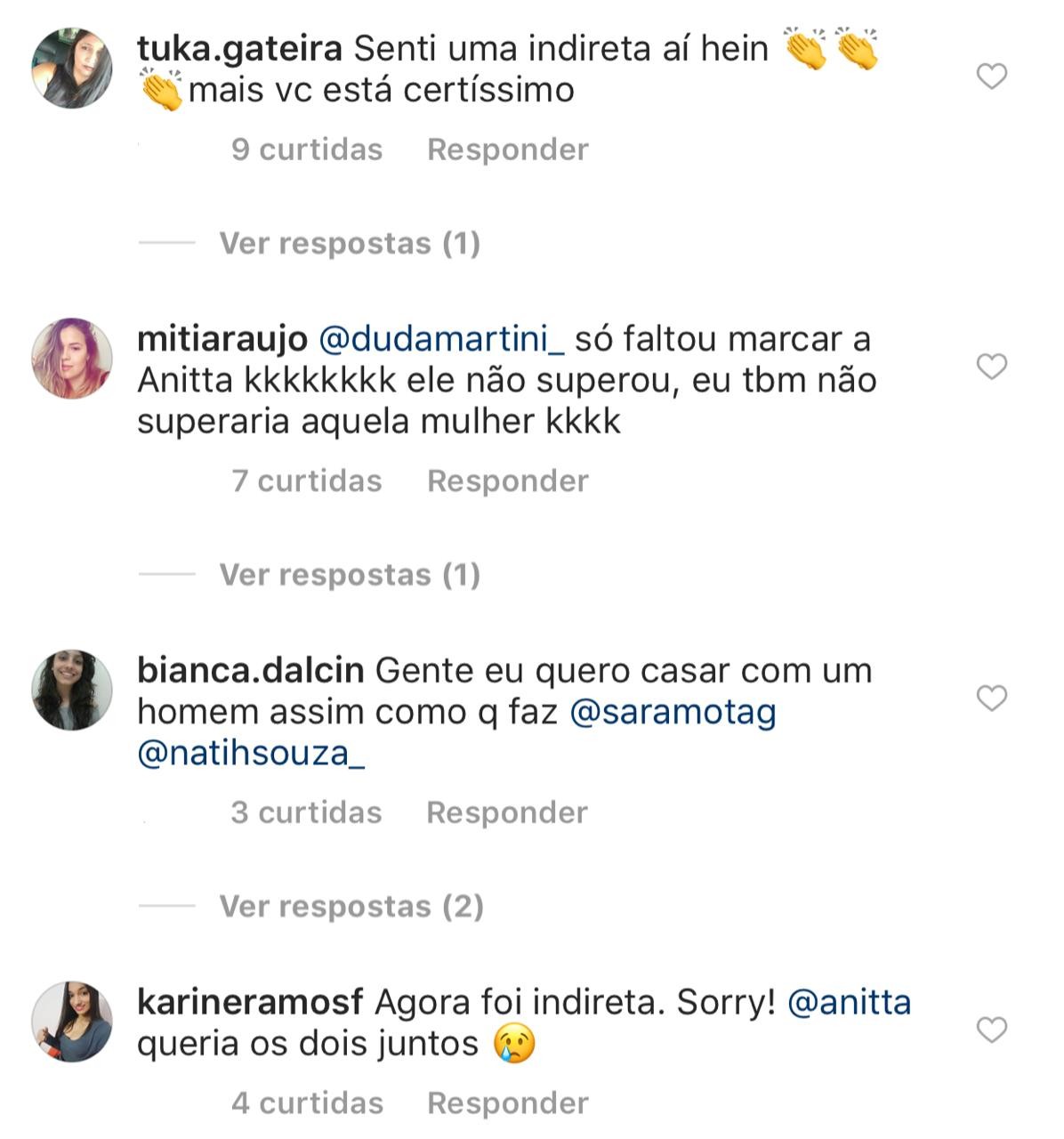 Fãs sugerem indireta para Anitta em post de Thiago Magalhães (Foto: reprodução/Instagram)