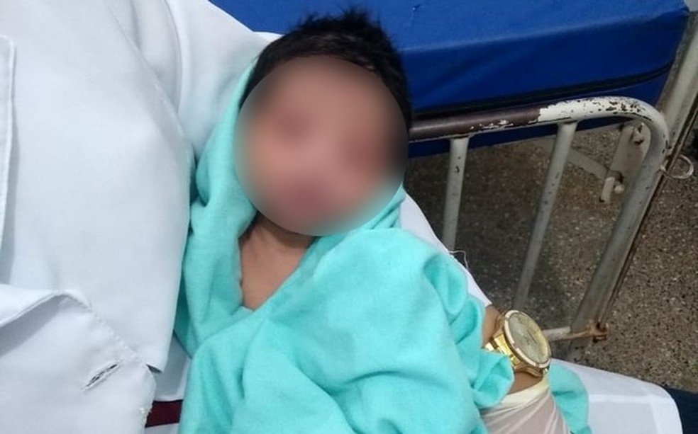 Bebê na época em que foi resgata em MT — Foto: Polícia Civil - MT