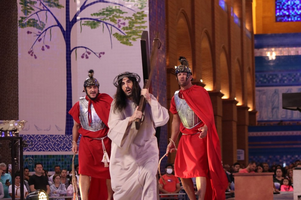 Encenação da Paixão de Cristo no Santuário Nacional de Aparecida, SP — Foto: Alessandro Cardoso/Santuário Nacional