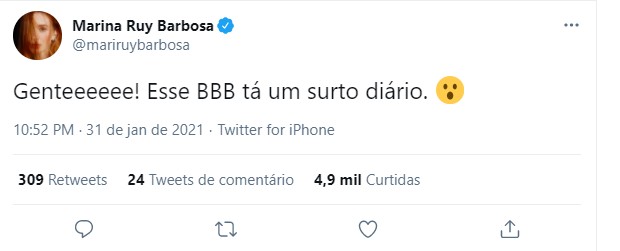 Marina Ruy Barbosa no Twitter (Foto: Reprodução/Twitter)