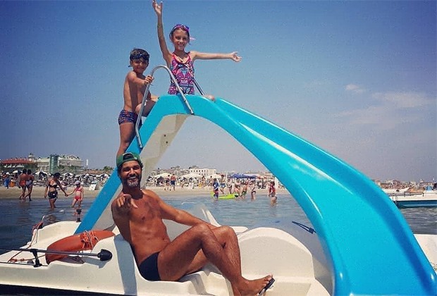 Bruno Cabrerizo com os filhos Gaya e Elia (Foto: Reprodução/Instagram)