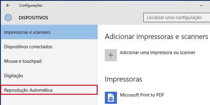 Acessando as configurações da reprodução automática do Windows 10 (Foto: Reprodução/Edivaldo Brito)