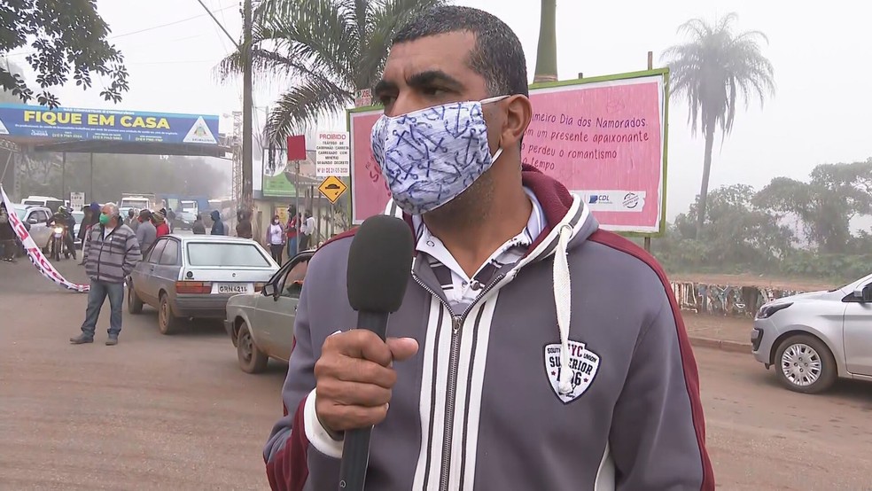Claudimar Fonseca explica novo protesto contra a Vale, em Brumadinho — Foto: Reprodução / TV Globo