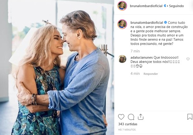 Bruna Lombardi e Carlos ALberto Riccelli (Foto: Reprodução/Instagram)
