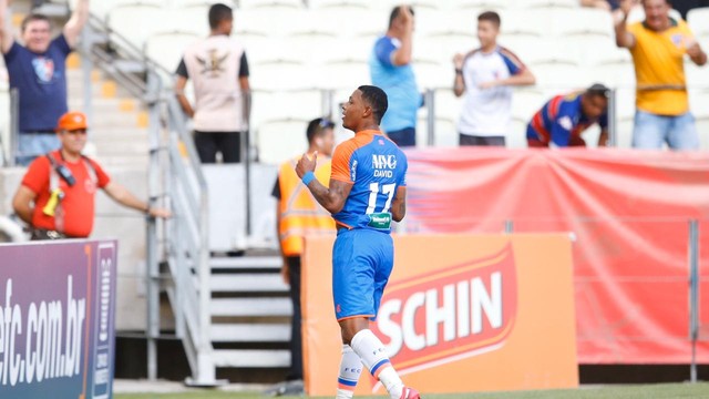 David, atacante do Fortaleza, marcou pela primeira vez com a camisa tricolor