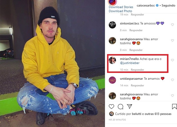 Caio César é comparado com Justin Bieber (Foto: Reprodução/Instagram)