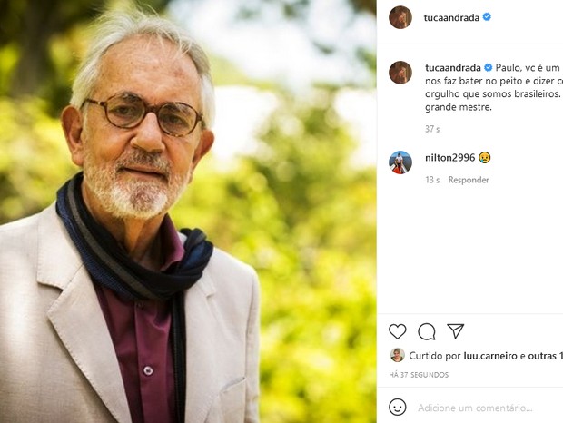 Tuca Andrada dá adeus a  Paulo José (Foto: Reprodução Instagram)