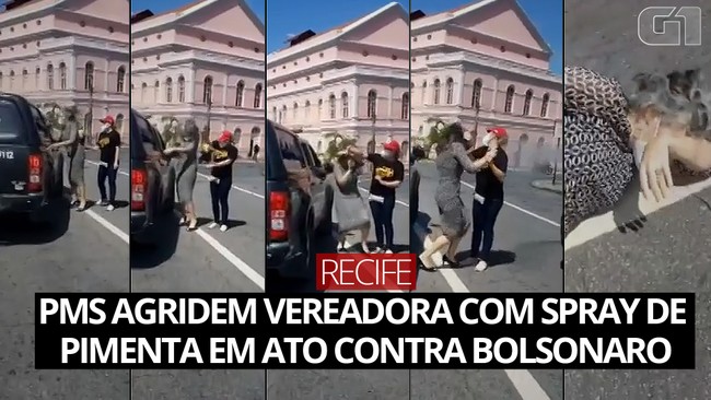 PMs agridem vereadora do Recife com spray de pimenta em protesto contra Bolsonaro