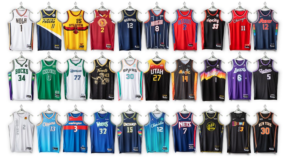 NBA lança novos uniformes dos 30 times para celebrar os 75 anos da liga