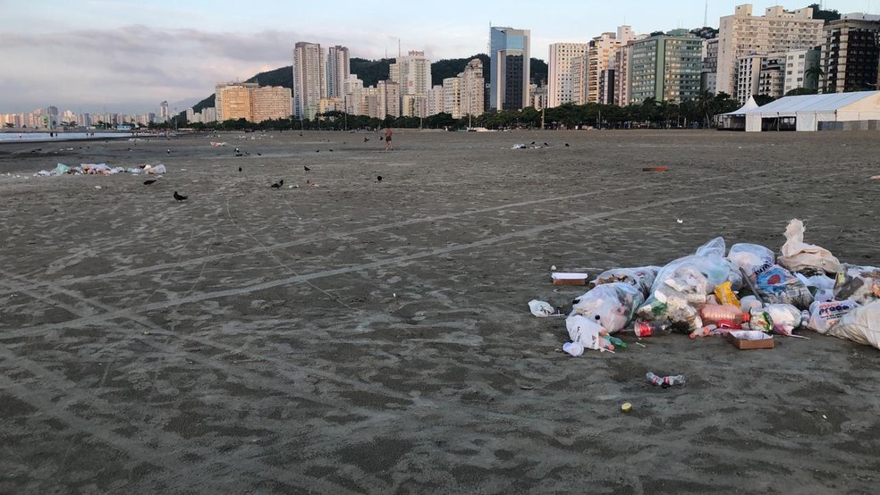 Lixo Acumulado Na Praia Chama Atencao De Banhistas Em Santos Santos E Regiao G1