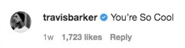 Comentário de Travis Barker em publicação de Kourtney Kardashian no Instagram (Foto: Reprodução / Instagram)