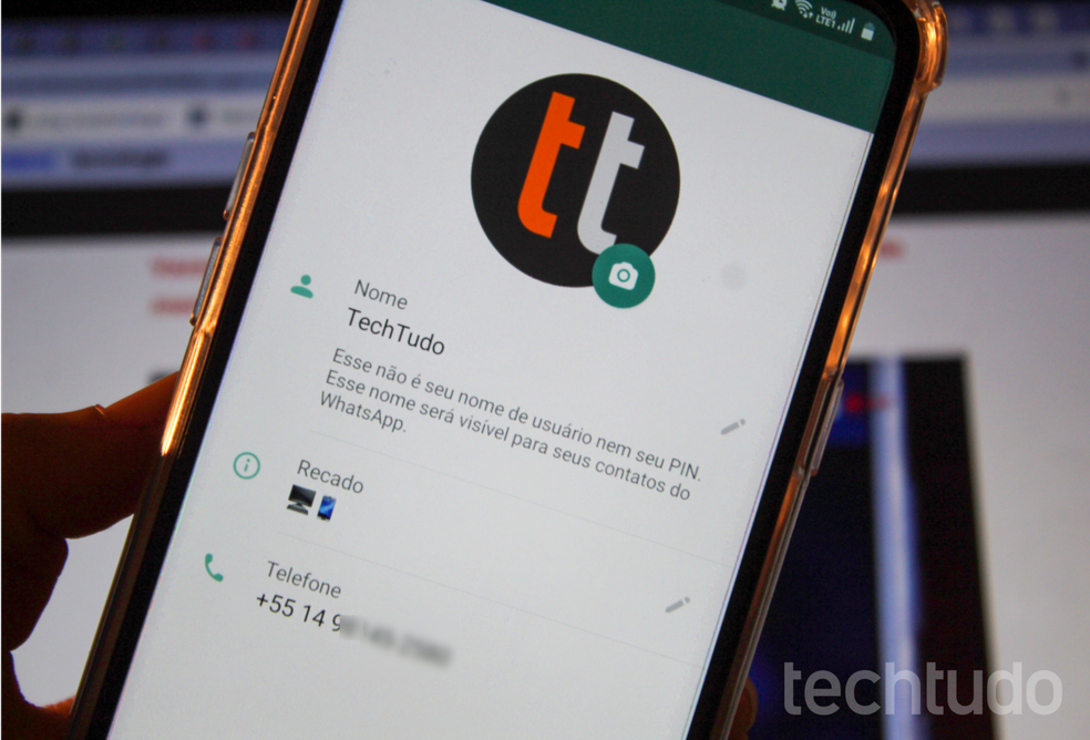 O n�mero de telefone do usu�rio � a forma do WhatsApp identificar o usu�rio � Foto: Marcela Franco/TechTudo
