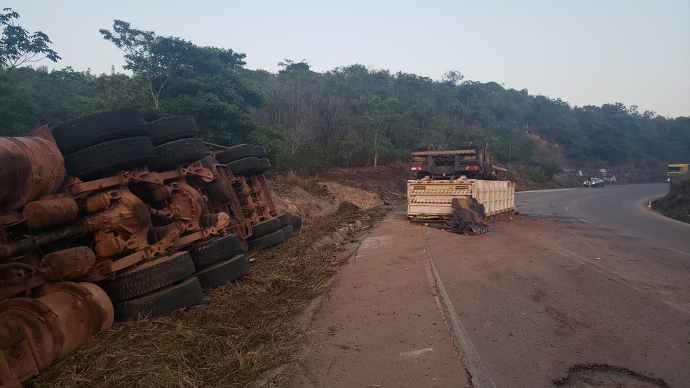 Segundo a PRF, o motorista perdeu o controle da direção — Foto: Polícia Rodoviária Federal (PRF)