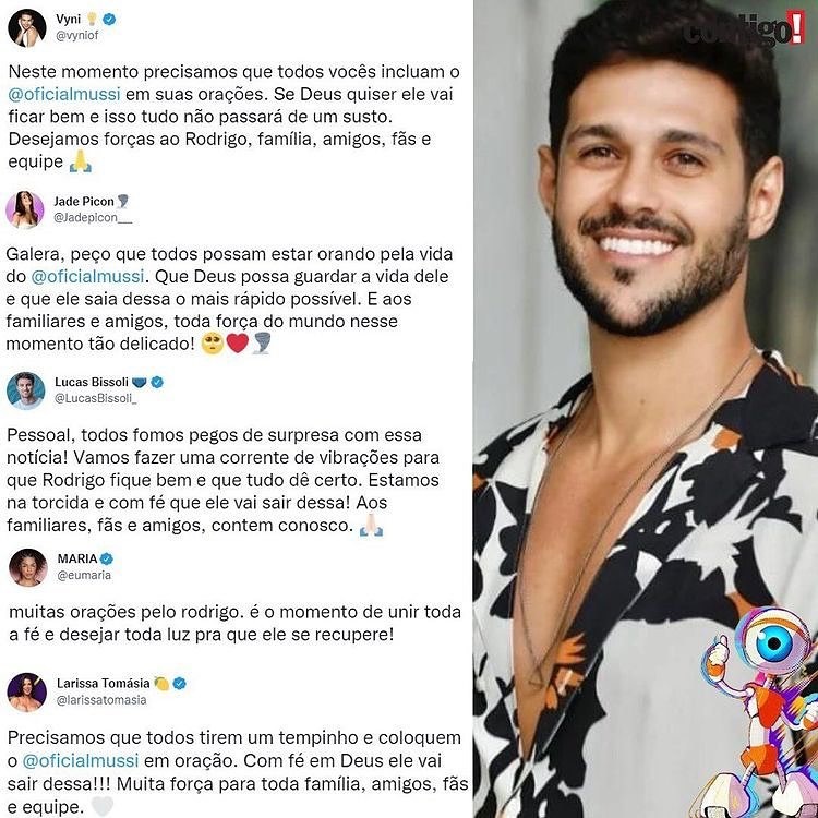Ex-BBB's pedem oração para Rodrigo Mussi após acidente de carro (Foto: reprodução/instagram)