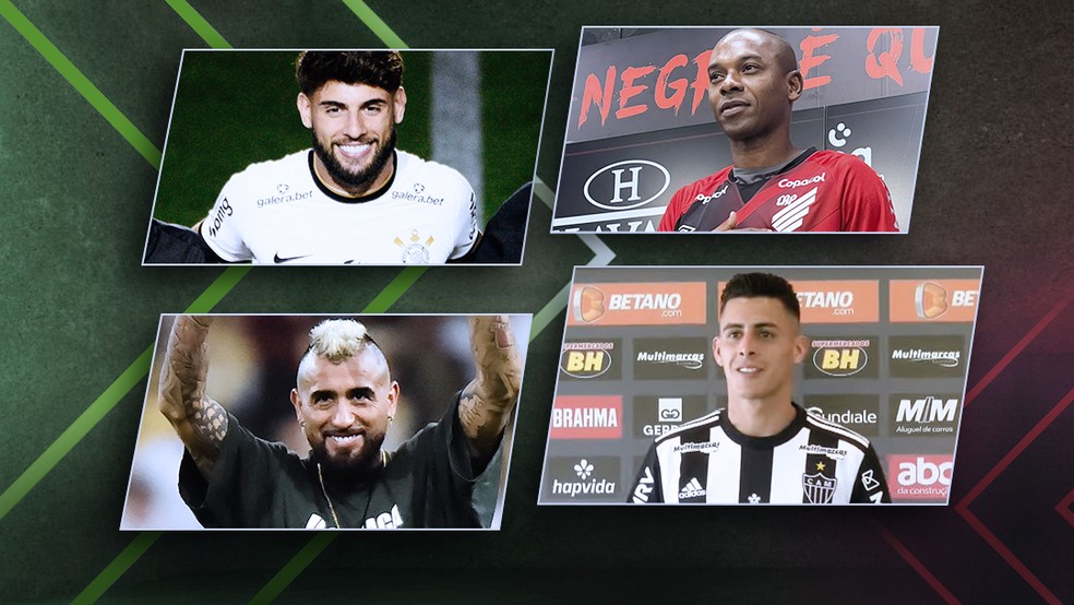 Yuri Alberto, Fernandinho, Vidal e Pavón: alguns destaques da janela até agora — Foto: Infoesporte